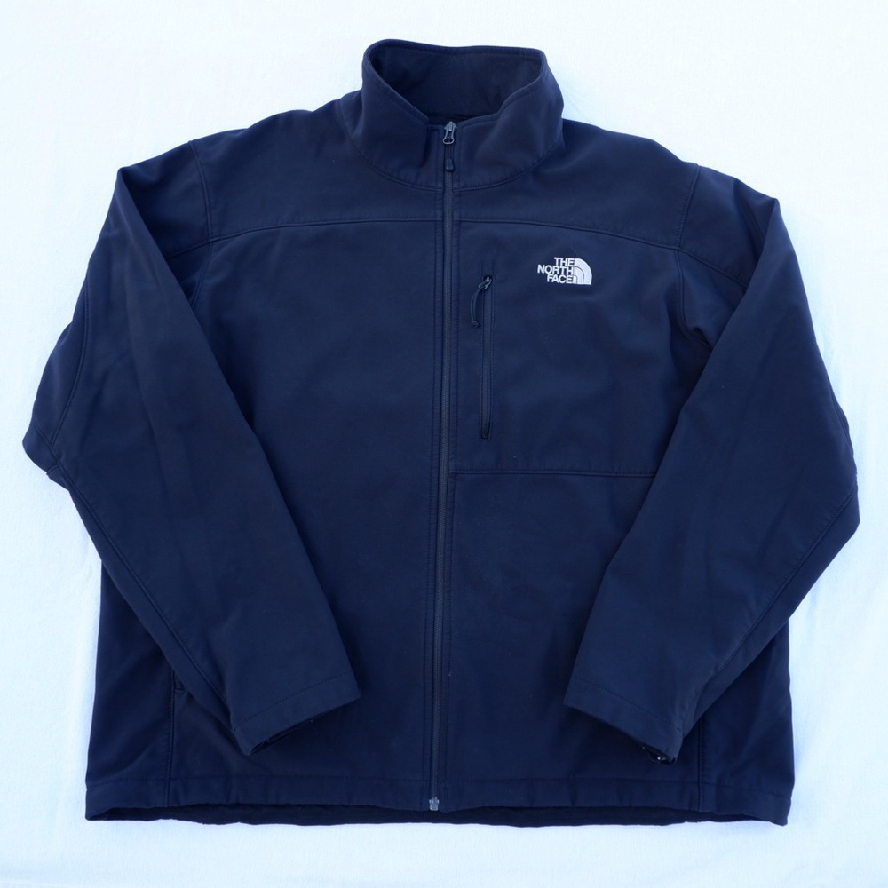 The North Face Apex Jacket Mens Size XXL Black Soft Shell Fleece Pocket Logo